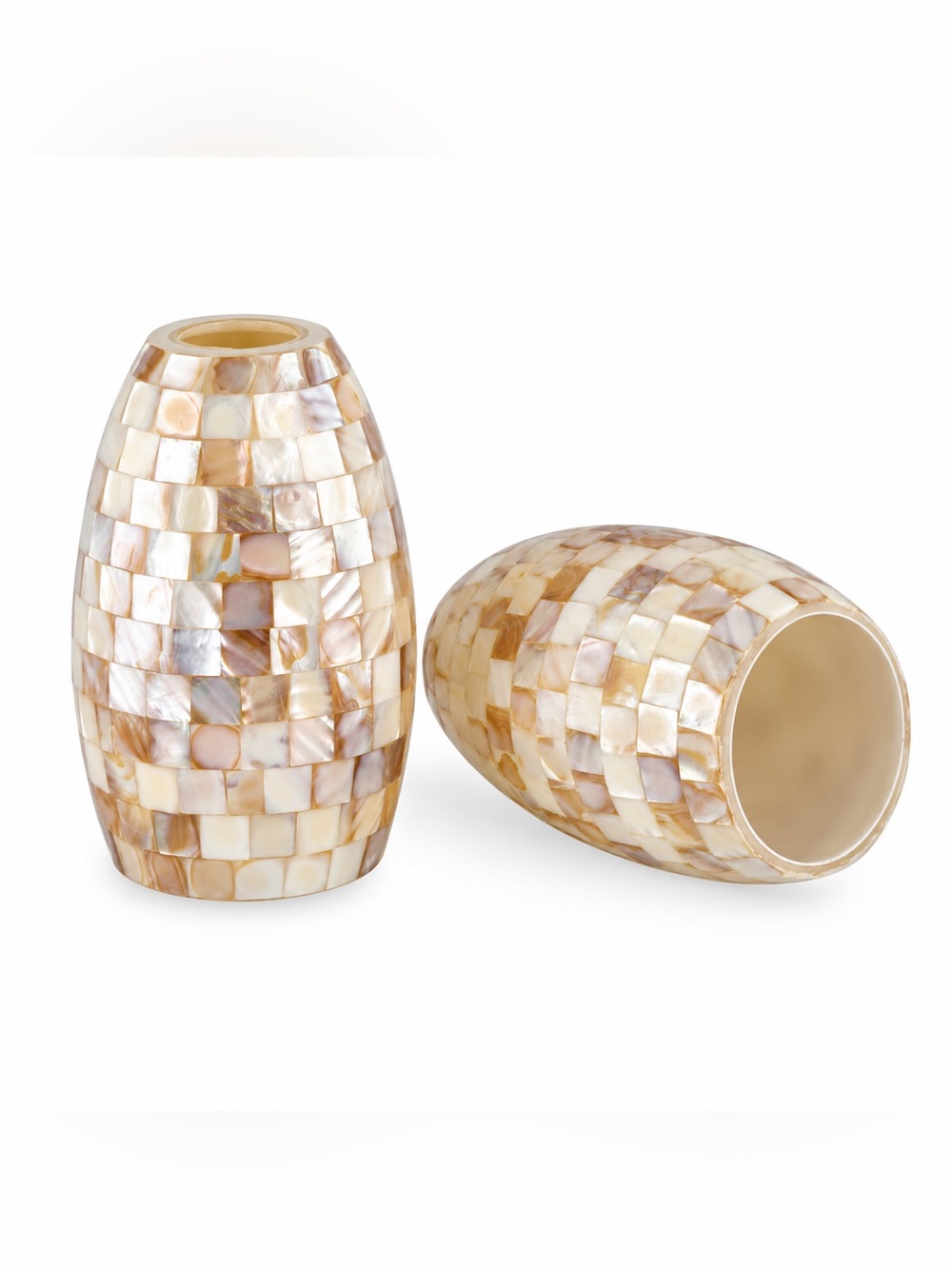 Kira Home Coast 7" Hand-Crafted Mosaic Sea Shell Glass Shades, Replacement Glass